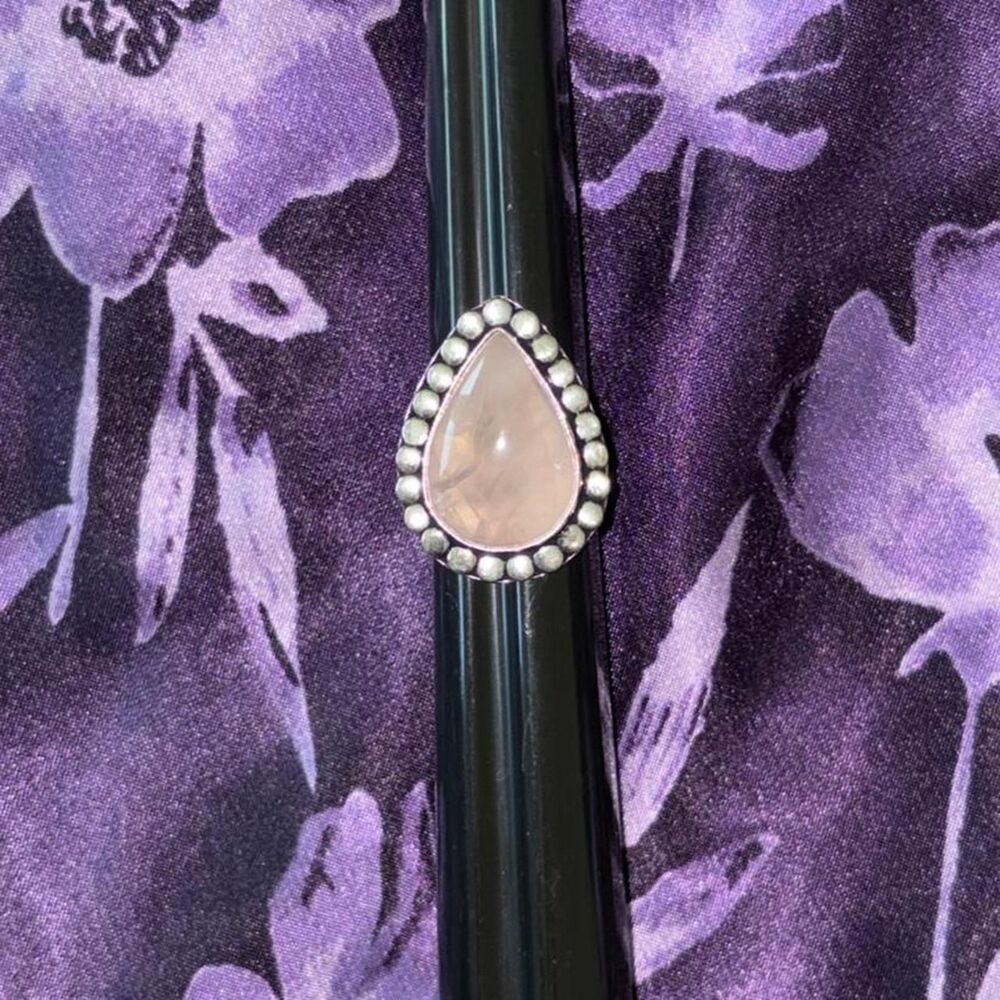 Genuine Baby Pink Rose Quartz Ring